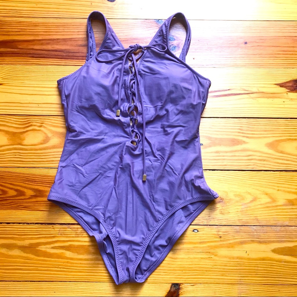 Shade & Shore Purple One Piece Swimsuit, EUC, M